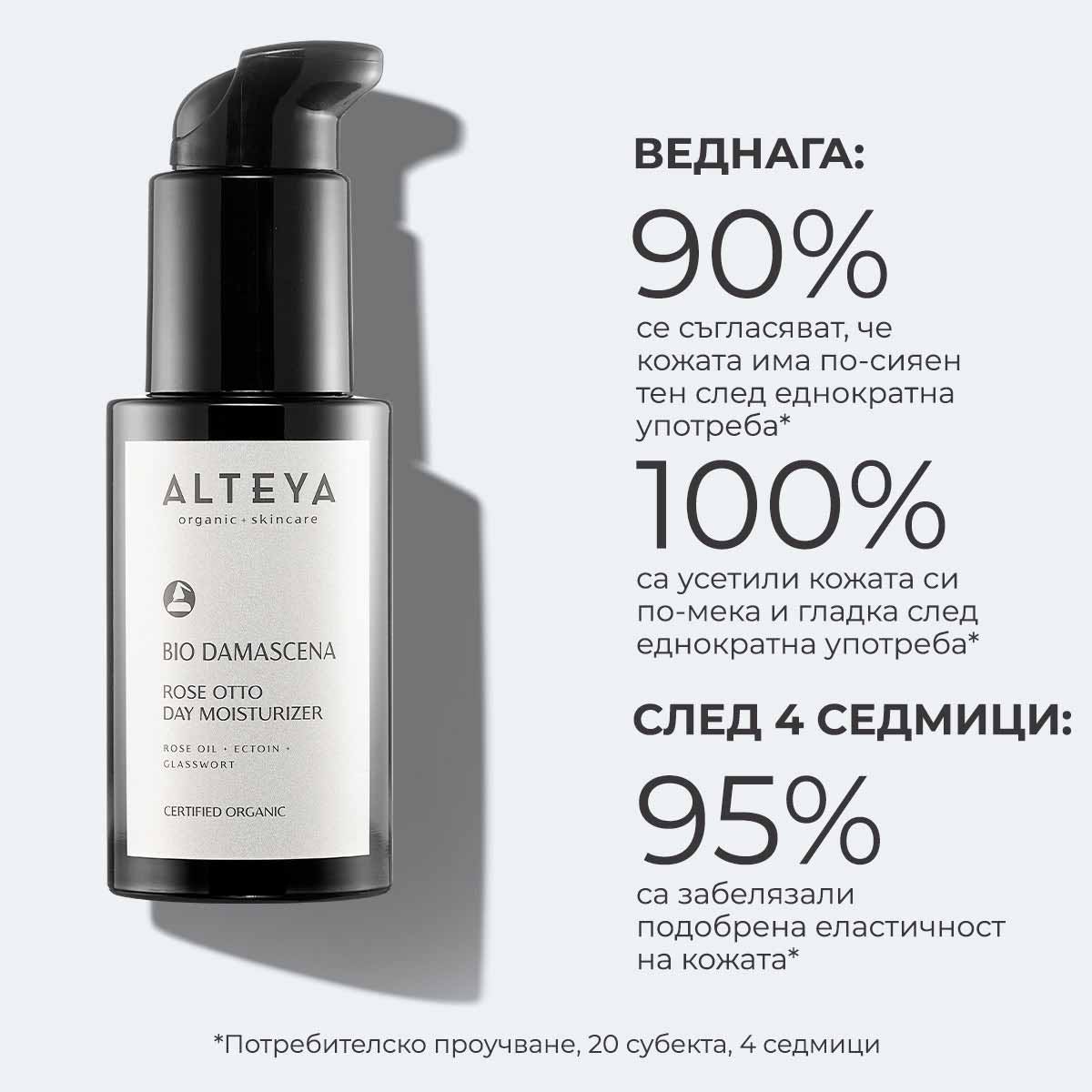 Използваният във формулата ароматен бленд е съчетание от розово масло и розов абсолют (rosa damascena), масла от бергамот, гераниум роуз, иланг-иланг, лавандула, копаиба, кедър и карамфил.