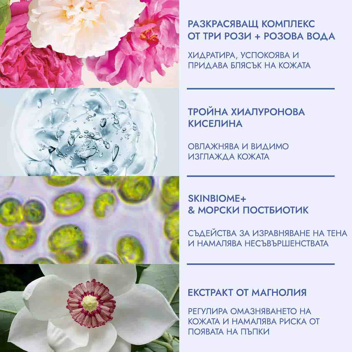 rose_hydrobiome с тройна хиалуронова киселина