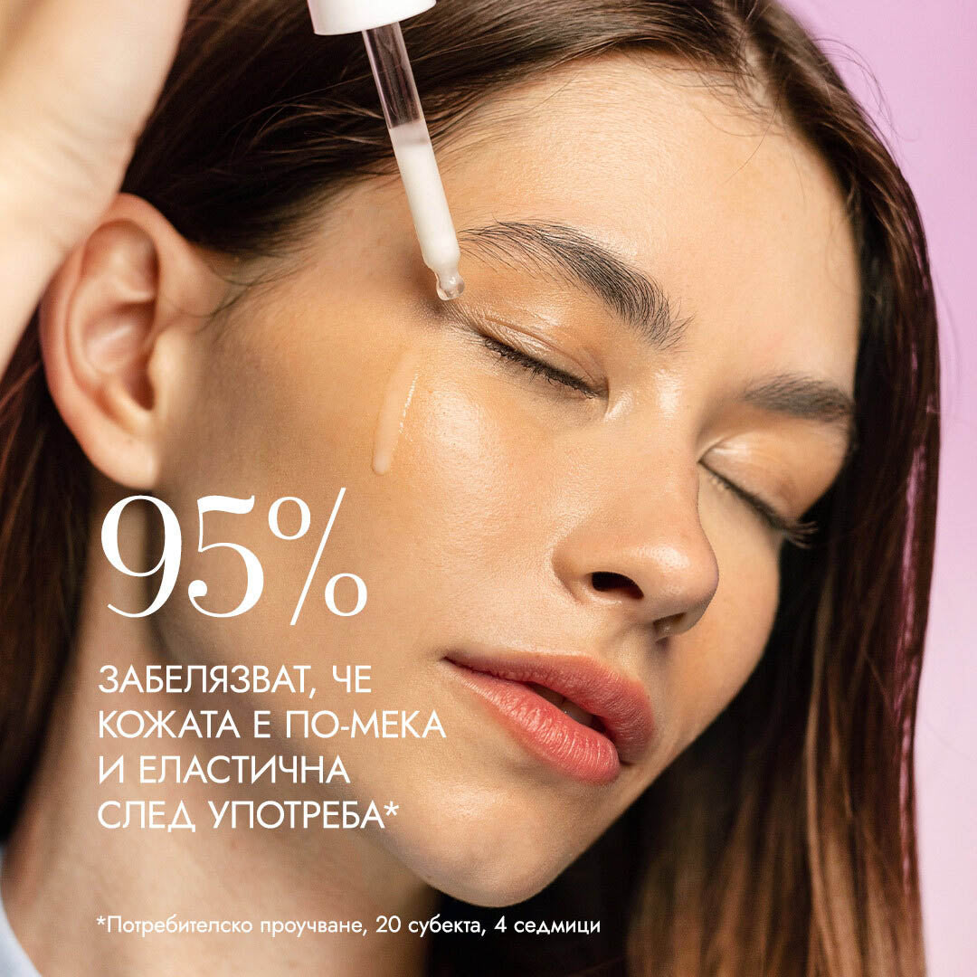 95% от потребителите забелязват, че кожата е по-мека и еластична след употреба