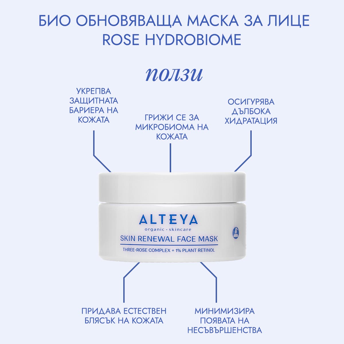 rose_hydrobiome маска за лице с дълбока хидратация